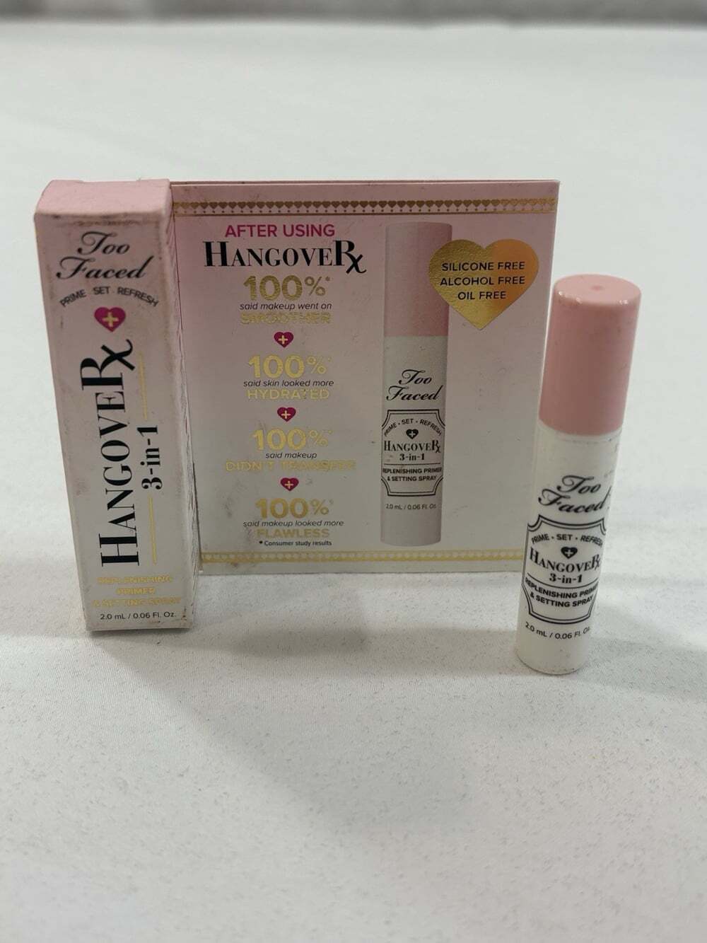 TOO FACED Hangover RX Replenishing Face Primer A Setting Spray TRIAL SZ 0.06 oz